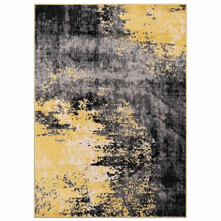 World Rug Gallery Contemporary Abstract Splash Non Shedding Soft Area Rug 7' 10 x 10' Yellow 391YELLOW8x10